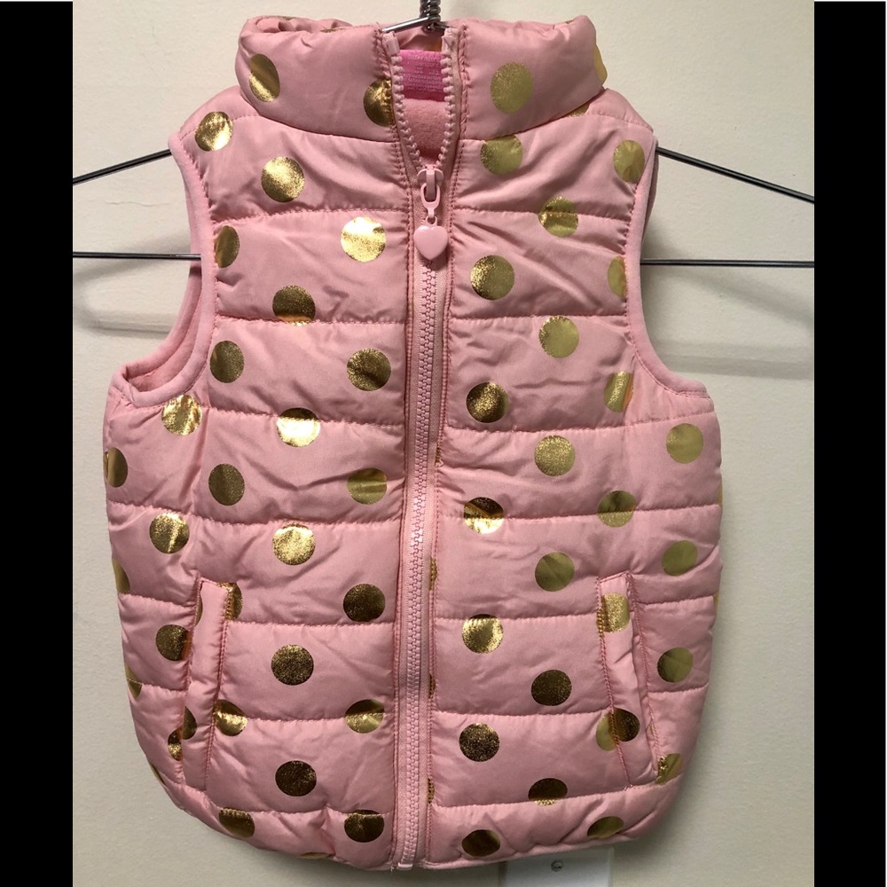 Gold Circle Print Puffer Vest